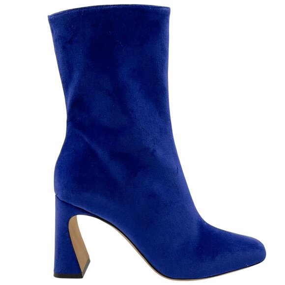 Alberta Ferretti Cobalt Blue Velvet Booties - Picture 2 of 6